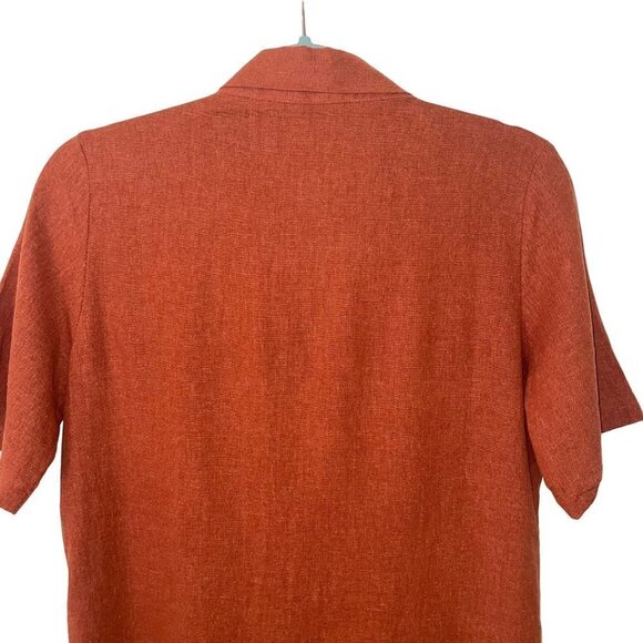 Rita Row Shawl Midi Wrap Robe Dress Size Small Burnt Orange Linen Viscose Blend - Picture 4 of 10